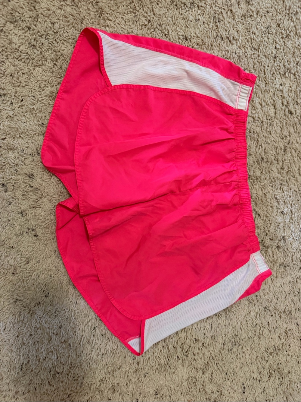 Champion Hot Pink Athletic Shorts with White Mesh Panels